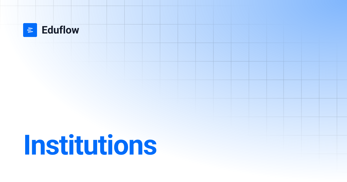 Institutions | Eduflow
